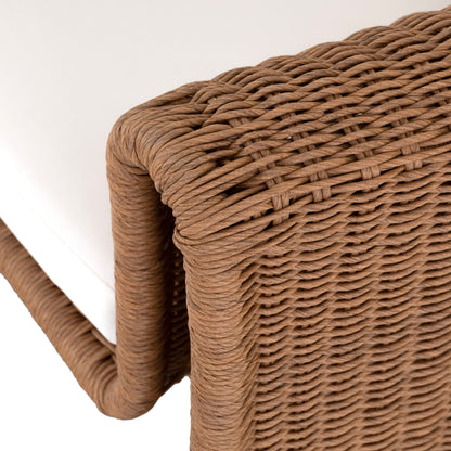 Tucson Woven Outdoor Chair by Four Hands. Made from 100% olefin, 100% polyethylene, iron in a coastal style.