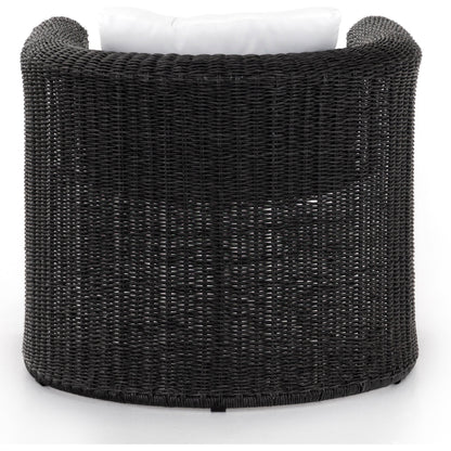 Tucson Woven Outdoor Chair by Four Hands. Made from 100% olefin, 100% polyethylene, iron in a coastal style.
