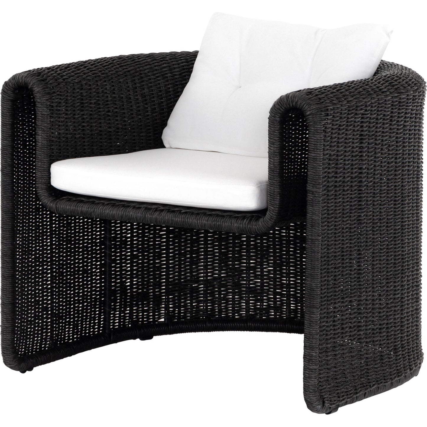 001 SI-1717070 | Primary Silo | Tucson Woven Outdoor Chair by Four Hands. Made from 100% olefin, 100% polyethylene, iron in a coastal style.