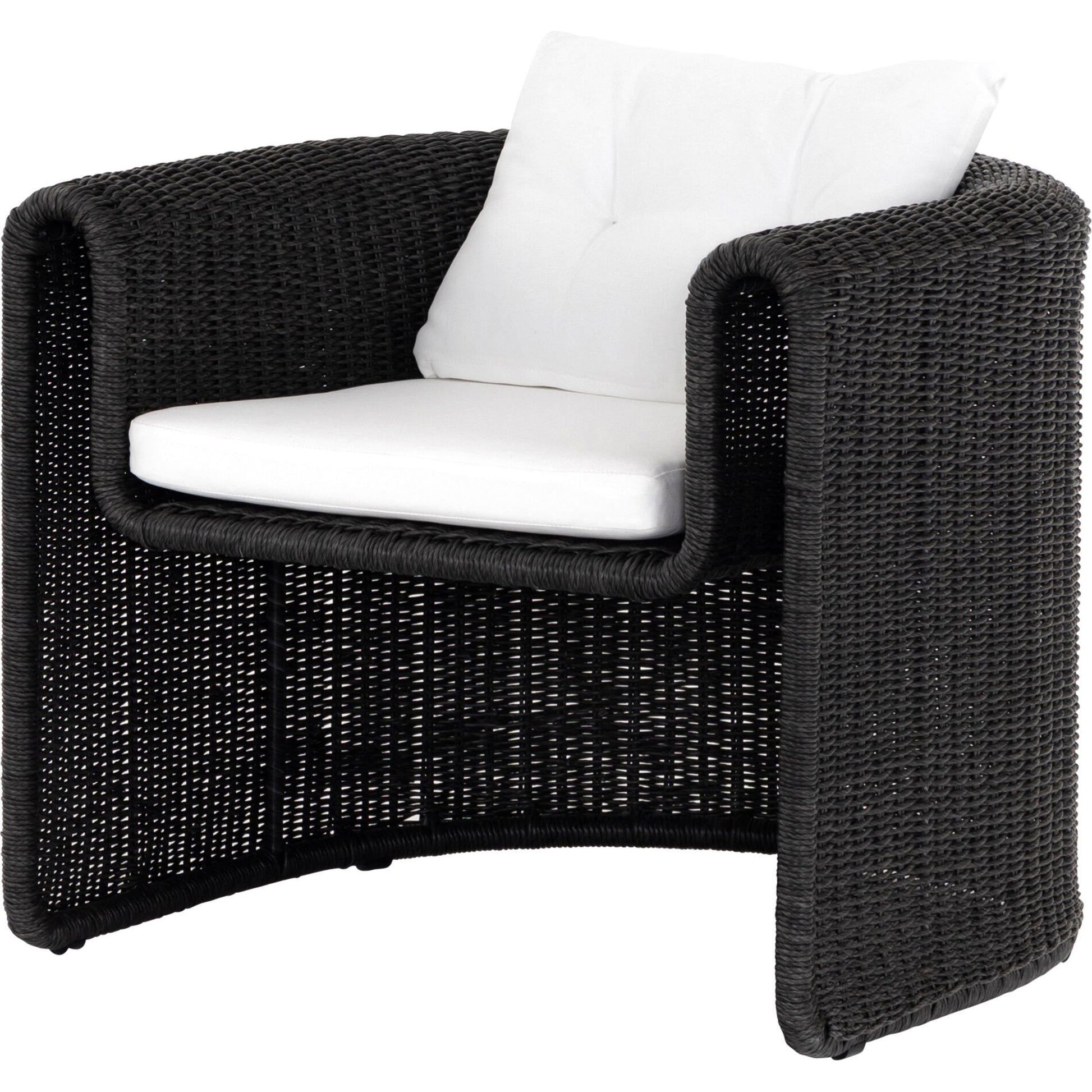 Tucson Woven Outdoor Chair by Four Hands. Made from 100% olefin, 100% polyethylene, iron in a coastal style.