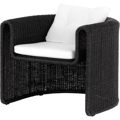 Tucson Woven Outdoor Chair by Four Hands. Made from 100% olefin, 100% polyethylene, iron in a coastal style.