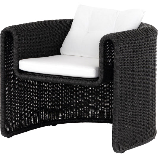 Tucson Woven Outdoor Chair by Four Hands. Made from 100% olefin, 100% polyethylene, iron in a coastal style.