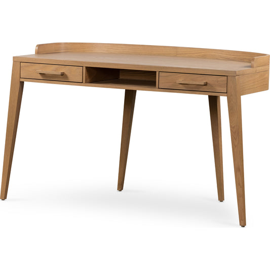 Armstrong Desk by Four Hands in burnished oak veneer, burnished oak and burnished oak. Made from oak veneer, solid oak in a modern style.