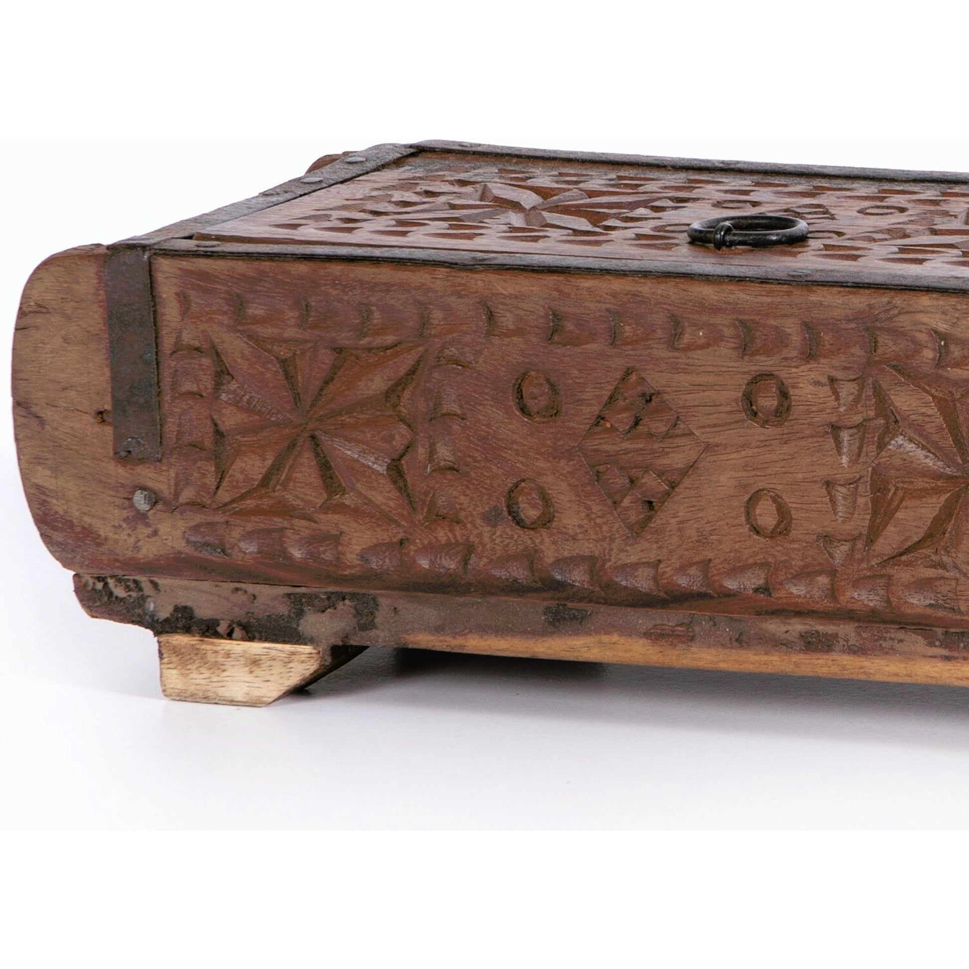 Found Carved Box by Four Hands in reclaimed natural. Made from solid mixed reclaimed wood in a eclectic & global style.
