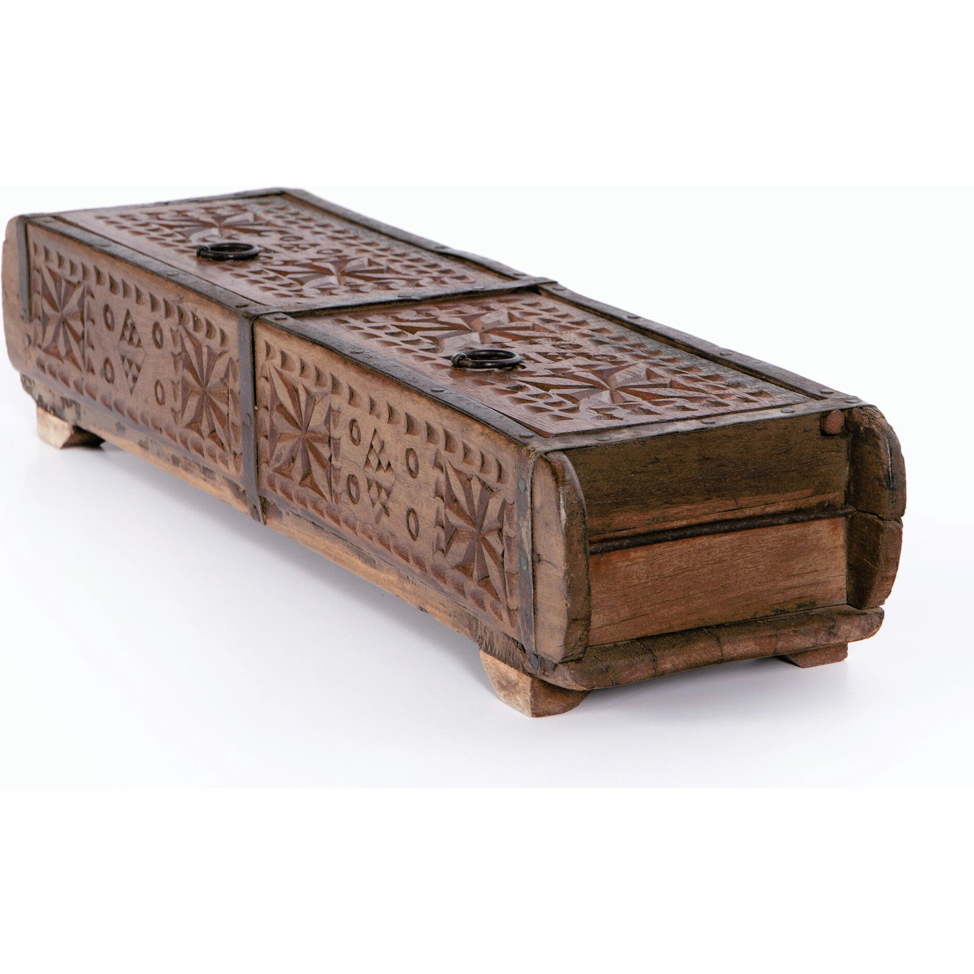 Found Carved Box by Four Hands in reclaimed natural. Made from solid mixed reclaimed wood in a eclectic & global style.