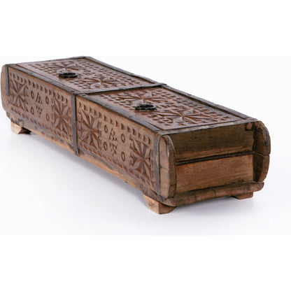 Found Carved Box by Four Hands in reclaimed natural. Made from solid mixed reclaimed wood in a eclectic & global style.