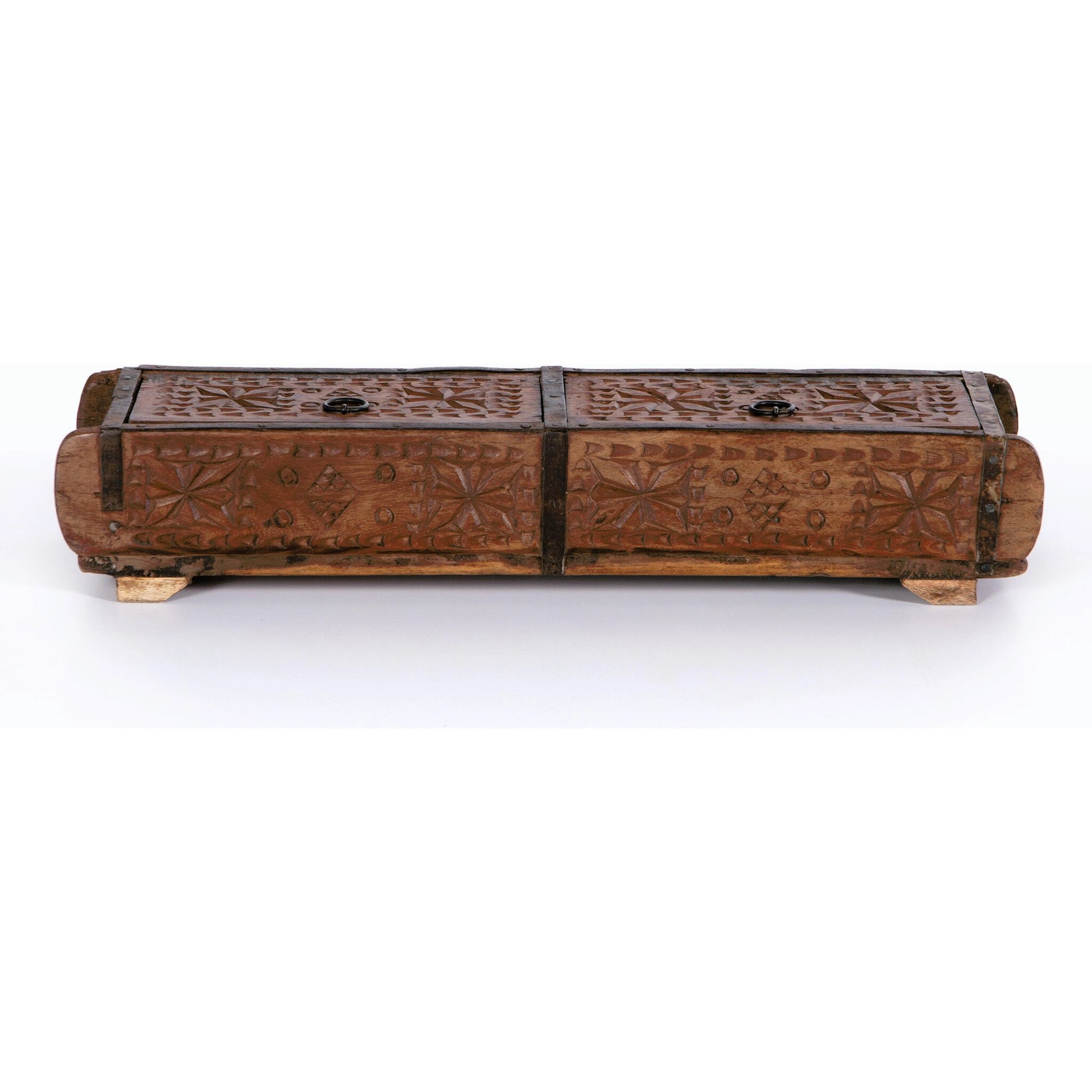 Found Carved Box by Four Hands in reclaimed natural. Made from solid mixed reclaimed wood in a eclectic & global style.
