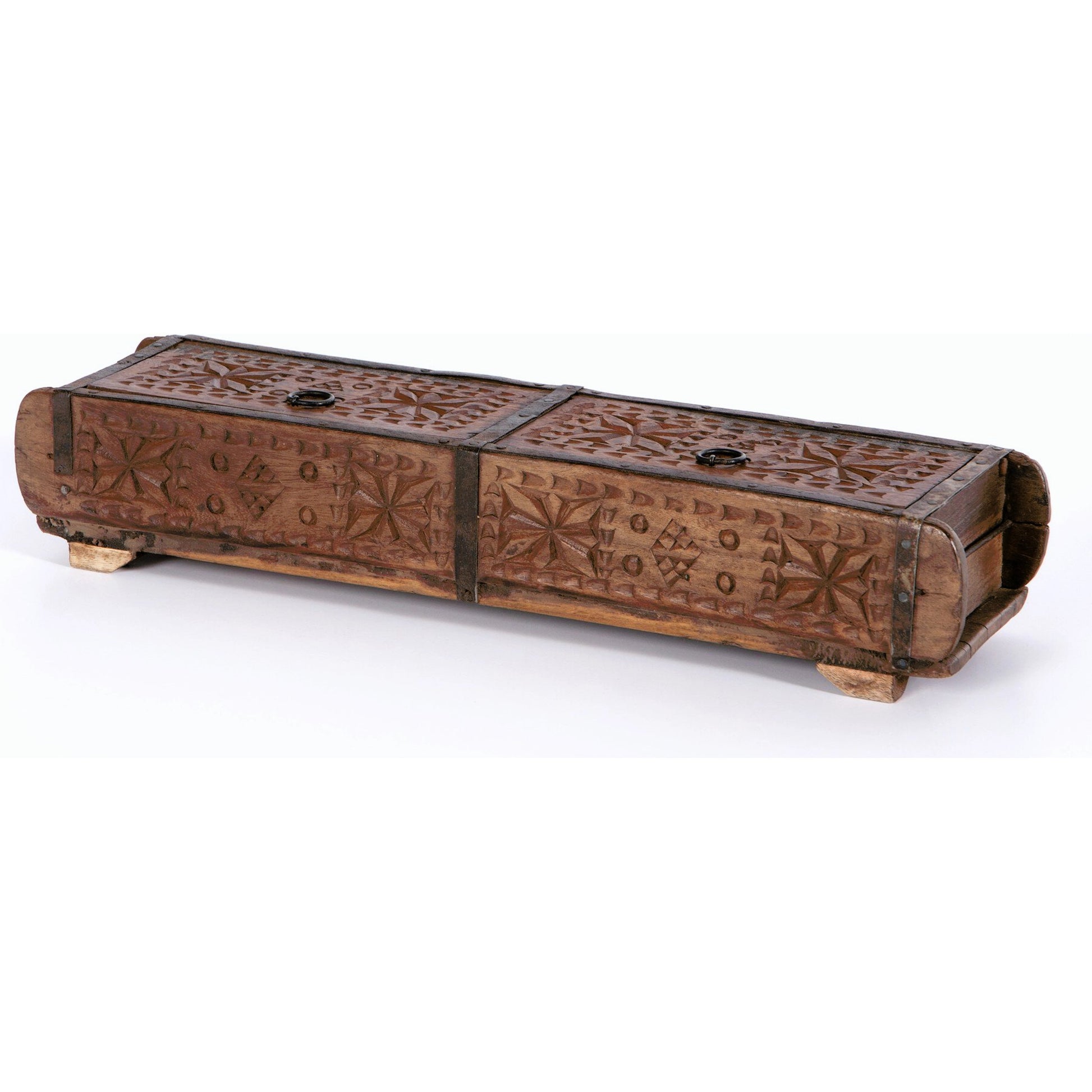 Found Carved Box by Four Hands in reclaimed natural. Made from solid mixed reclaimed wood in a eclectic & global style.