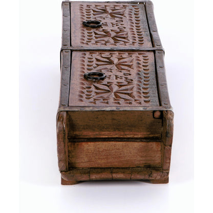 Found Carved Box by Four Hands in reclaimed natural. Made from solid mixed reclaimed wood in a eclectic & global style.