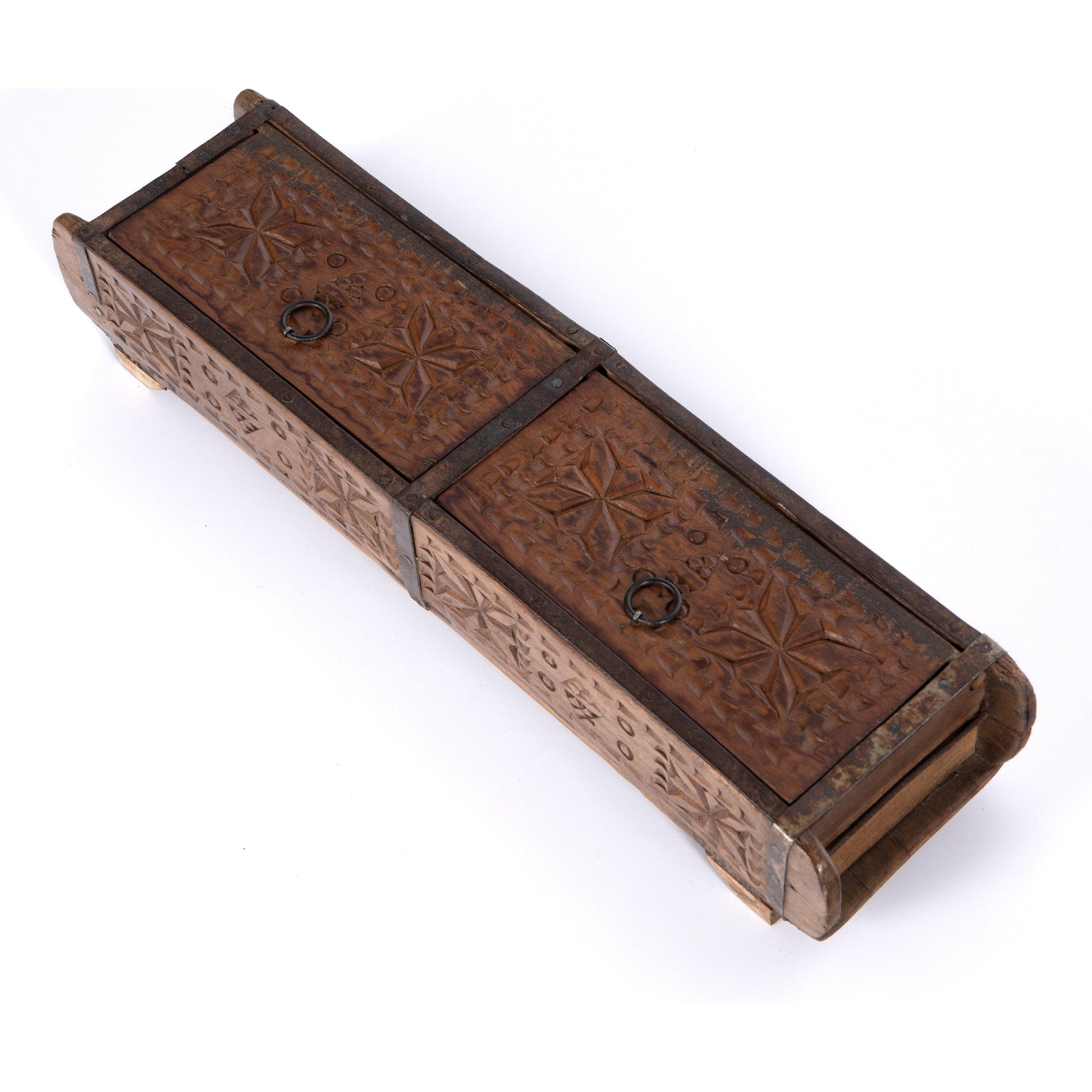 Found Carved Box by Four Hands in reclaimed natural. Made from solid mixed reclaimed wood in a eclectic & global style.