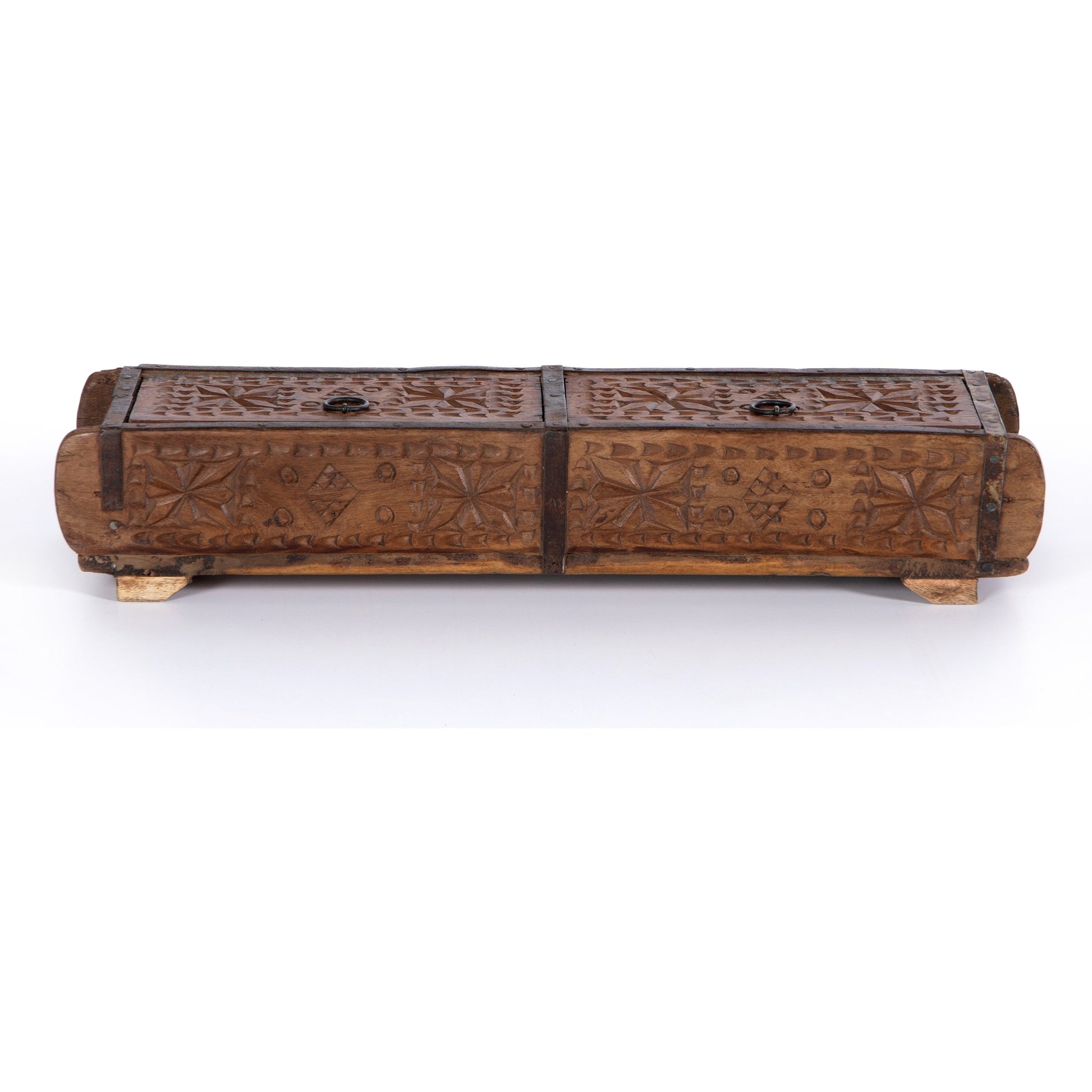 Found Carved Box by Four Hands in reclaimed natural. Made from solid mixed reclaimed wood in a eclectic & global style.