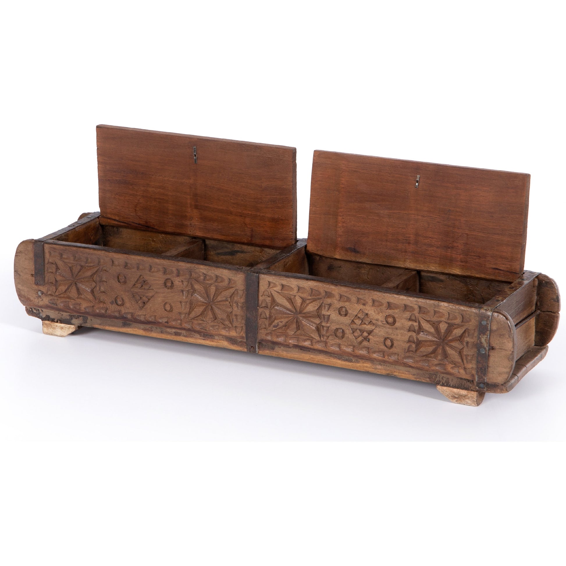 Found Carved Box by Four Hands in reclaimed natural. Made from solid mixed reclaimed wood in a eclectic & global style.