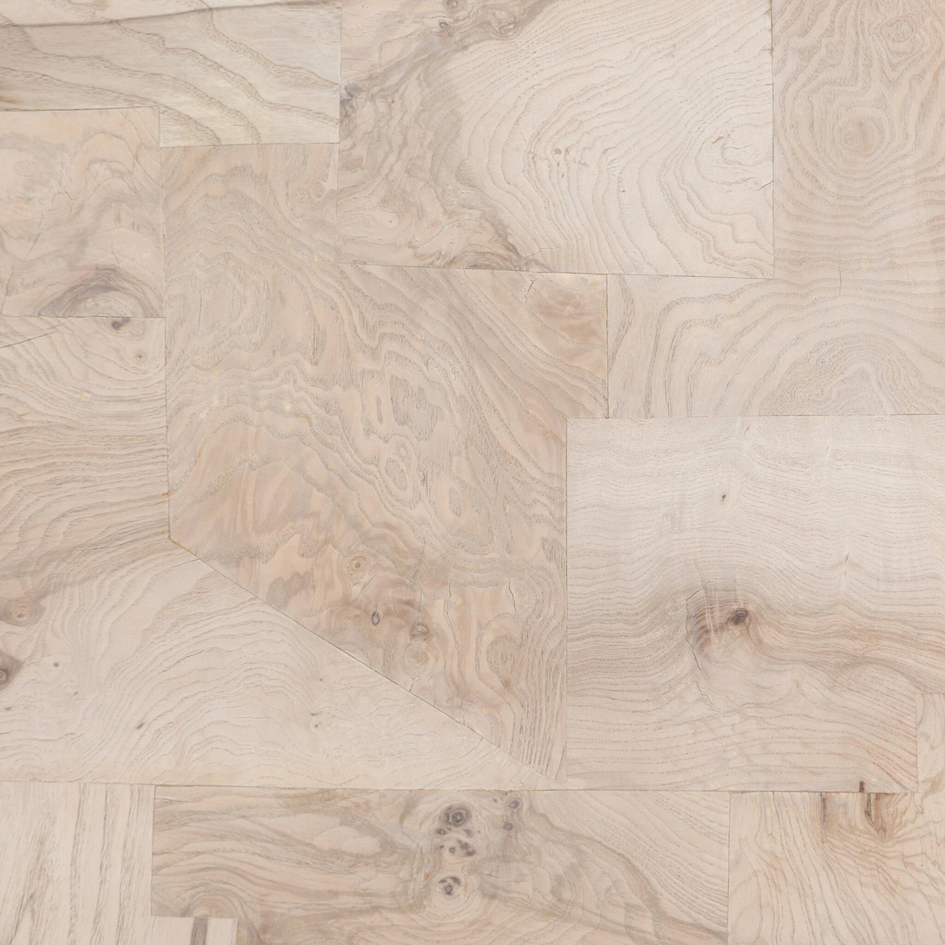 Blanco End Table by Four Hands in bleached burl. Made from ash burl veneer, thick mahogany veneer in a modern style.