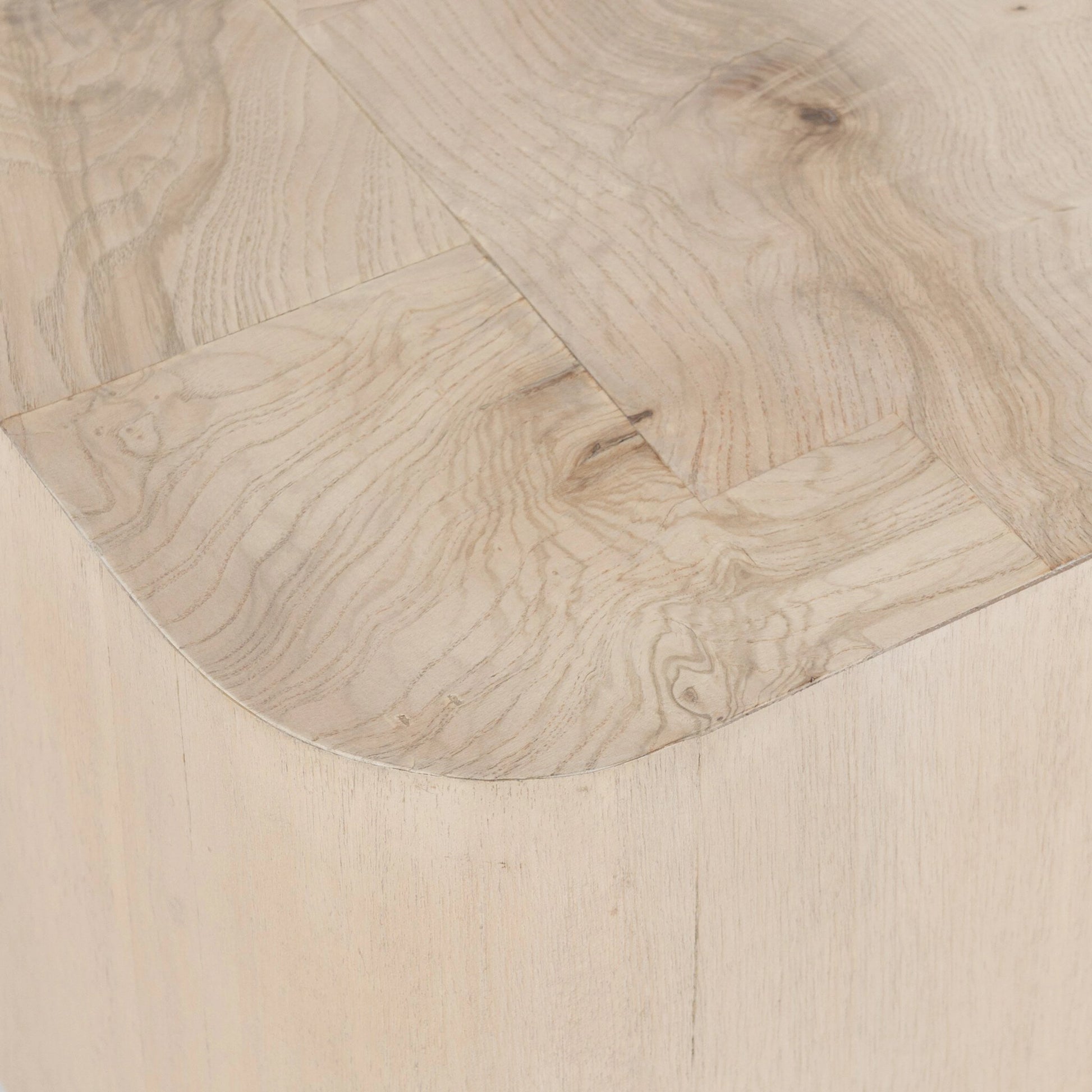Blanco End Table by Four Hands in bleached burl. Made from ash burl veneer, thick mahogany veneer in a modern style.