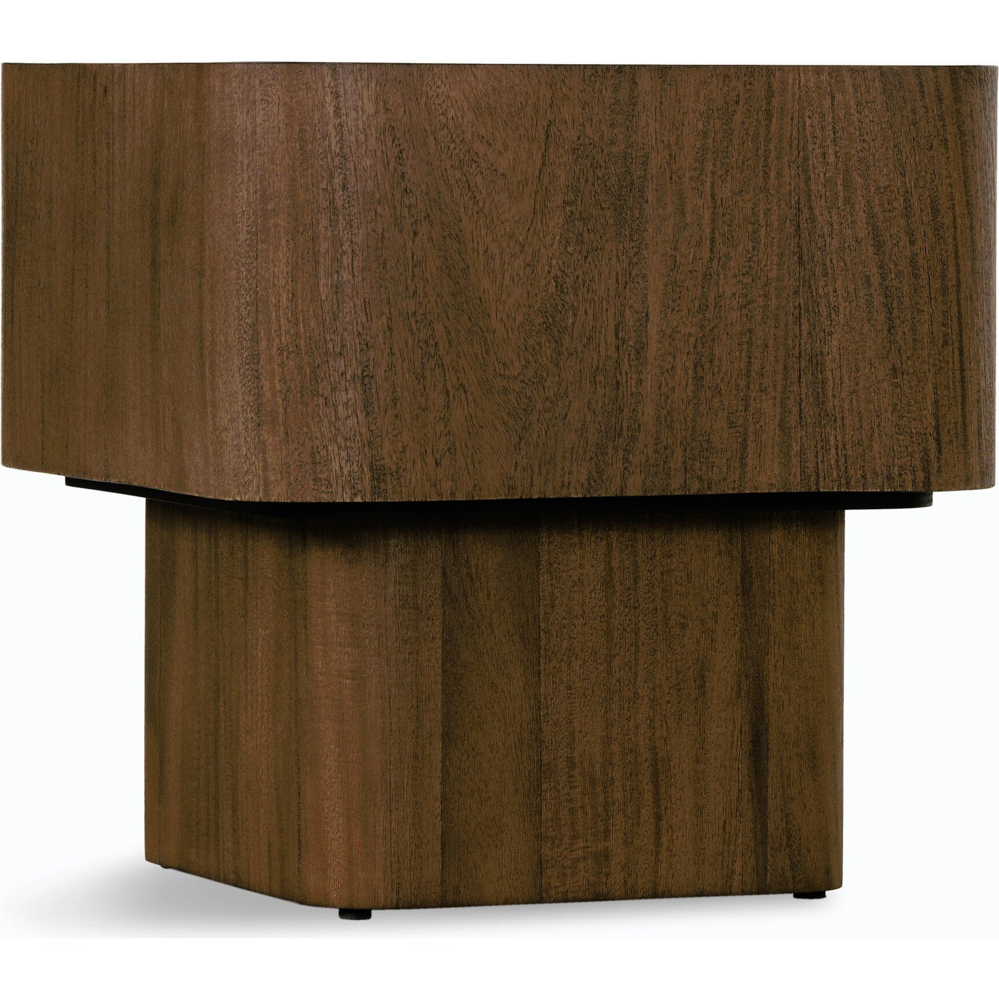 Blanco End Table by Four Hands in bleached burl. Made from ash burl veneer, thick mahogany veneer in a modern style.
