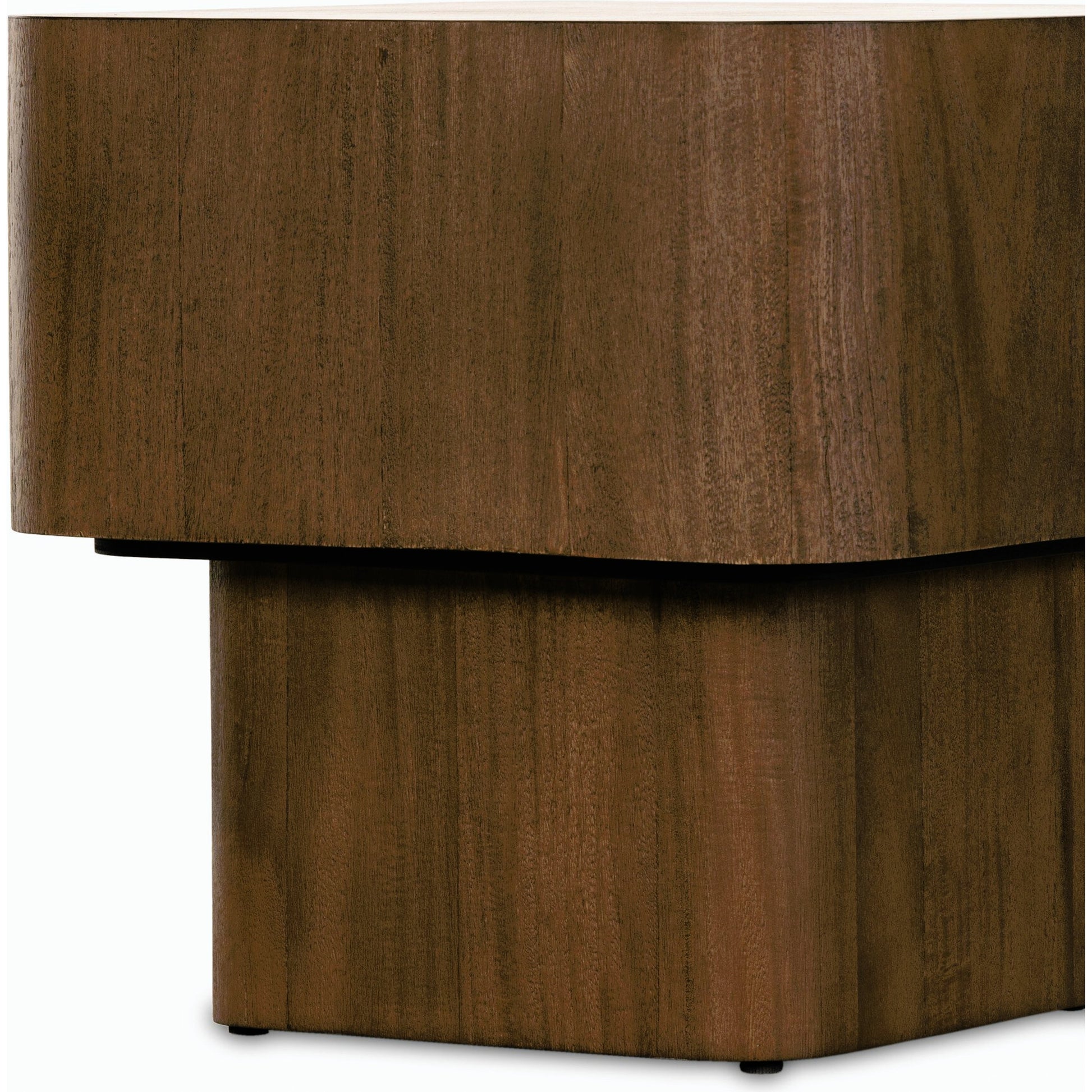Blanco End Table by Four Hands in bleached burl. Made from ash burl veneer, thick mahogany veneer in a modern style.