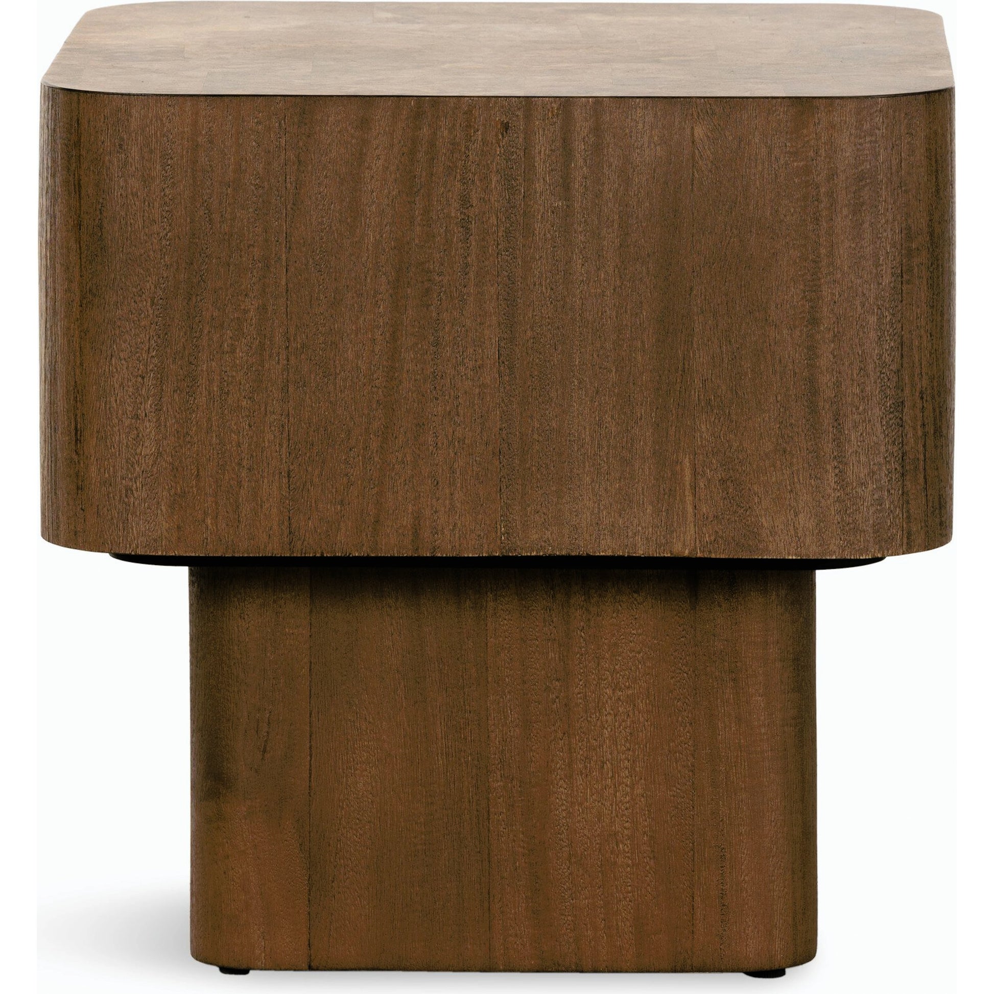 Blanco End Table by Four Hands in bleached burl. Made from ash burl veneer, thick mahogany veneer in a modern style.