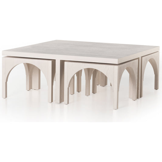 Amara Nesting Coffee Table by Four Hands. Made from oak veneer, solid oak in a eclectic & global style.