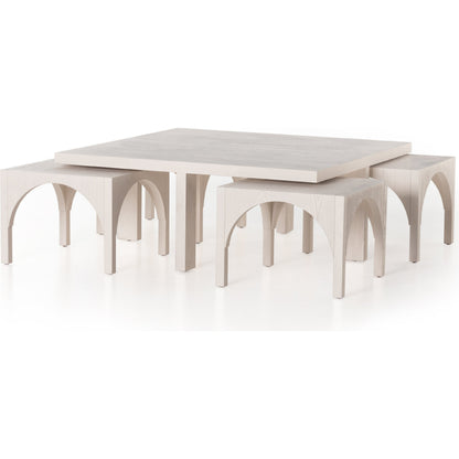 Amara Nesting Coffee Table by Four Hands. Made from oak veneer, solid oak in a eclectic & global style.