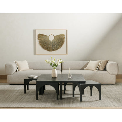 Amara Nesting Coffee Table by Four Hands. Made from oak veneer, solid oak in a eclectic & global style.
