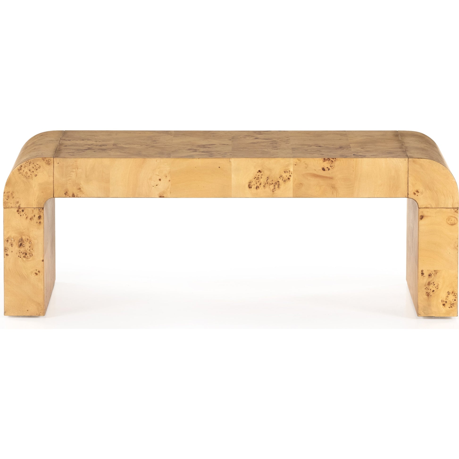 Jenson Coffee Table by Four Hands in natural poplar burl veneer and natural poplar burl. Made from poplar burl veneer in a coastal style.