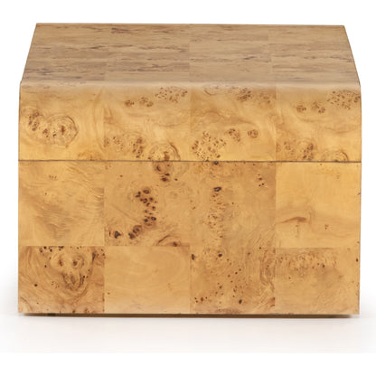Jenson Coffee Table by Four Hands in natural poplar burl veneer and natural poplar burl. Made from poplar burl veneer in a coastal style.