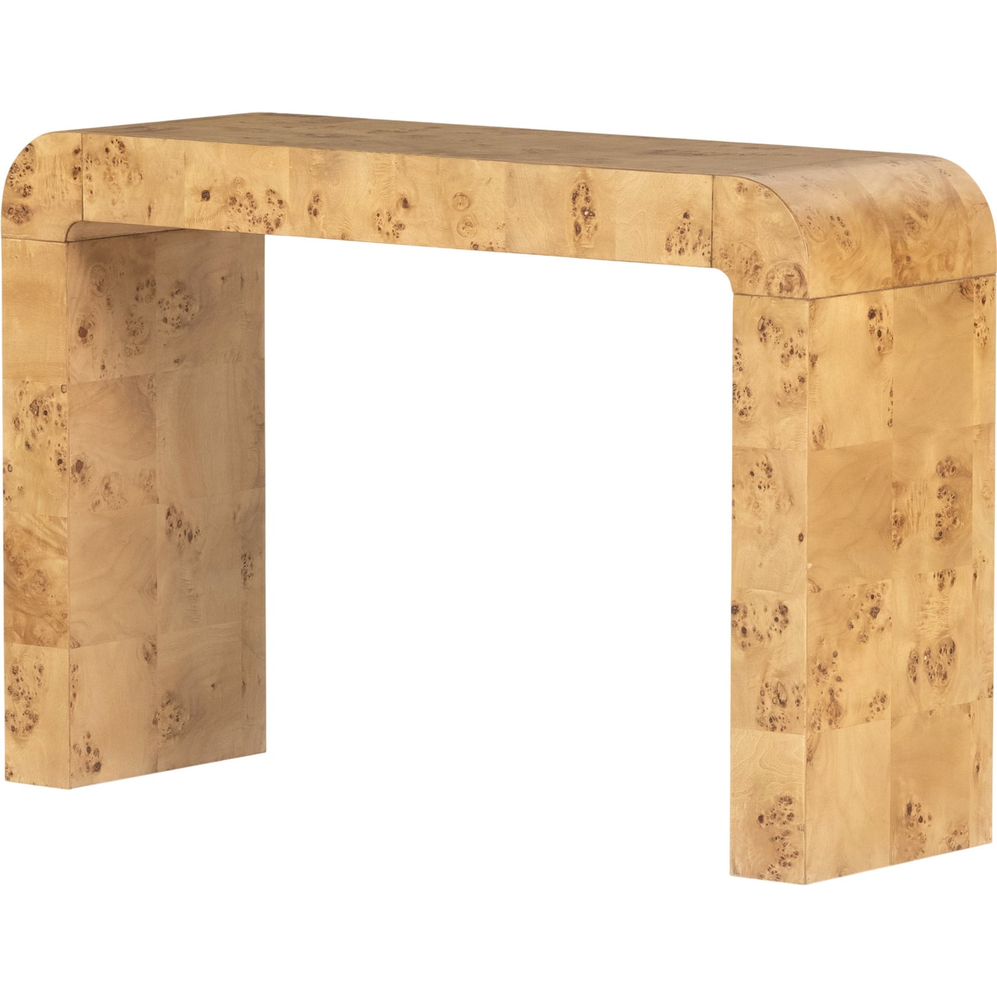 001 SI-1901186 | Primary Silo | Jenson Console Table by Four Hands in natural poplar burl veneer and natural poplar burl. Made from poplar burl veneer in a coastal style.