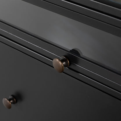 Shadow Box Executive Desk by Four Hands in black. Made from iron in a modern style.