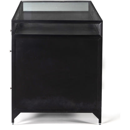 Shadow Box Executive Desk by Four Hands in black. Made from iron in a modern style.