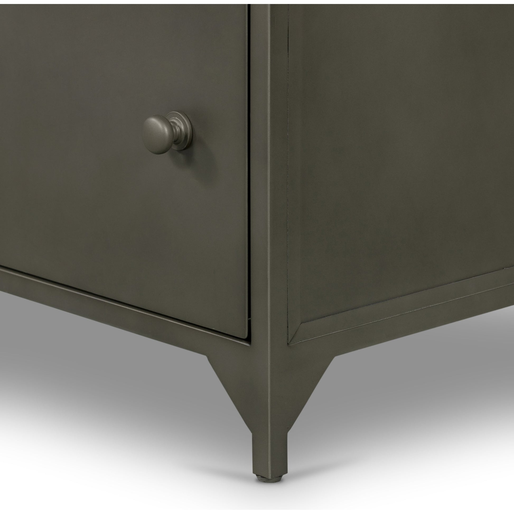 Shadow Box Executive Desk by Four Hands in black. Made from iron in a modern style.