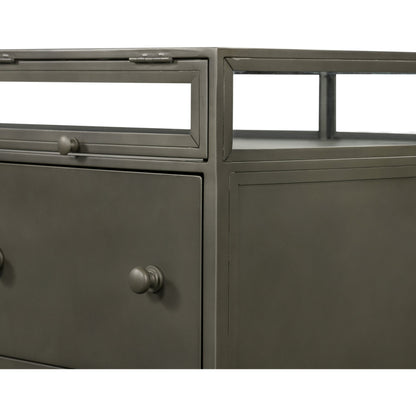 Shadow Box Executive Desk by Four Hands in black. Made from iron in a modern style.
