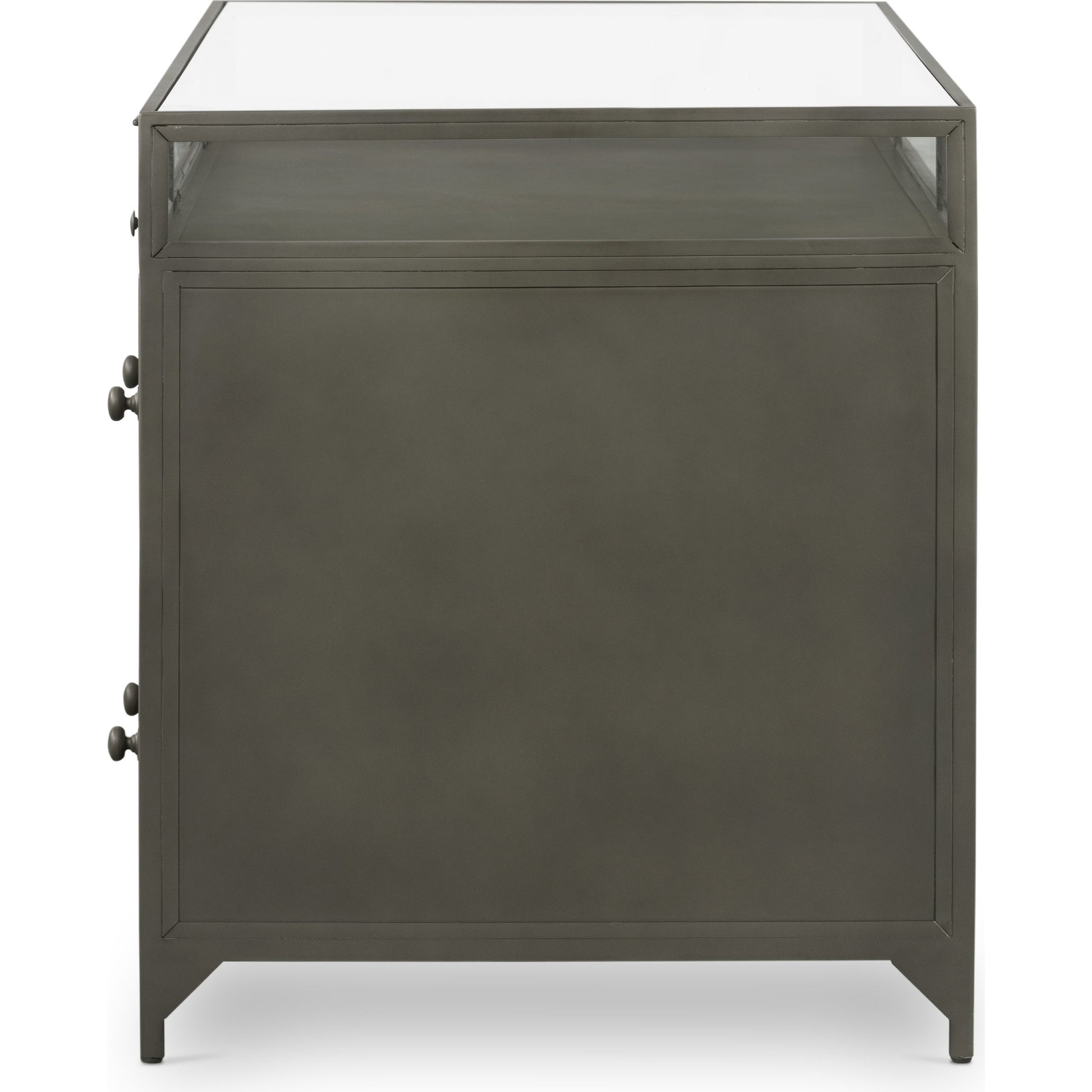Shadow Box Executive Desk by Four Hands in black. Made from iron in a modern style.