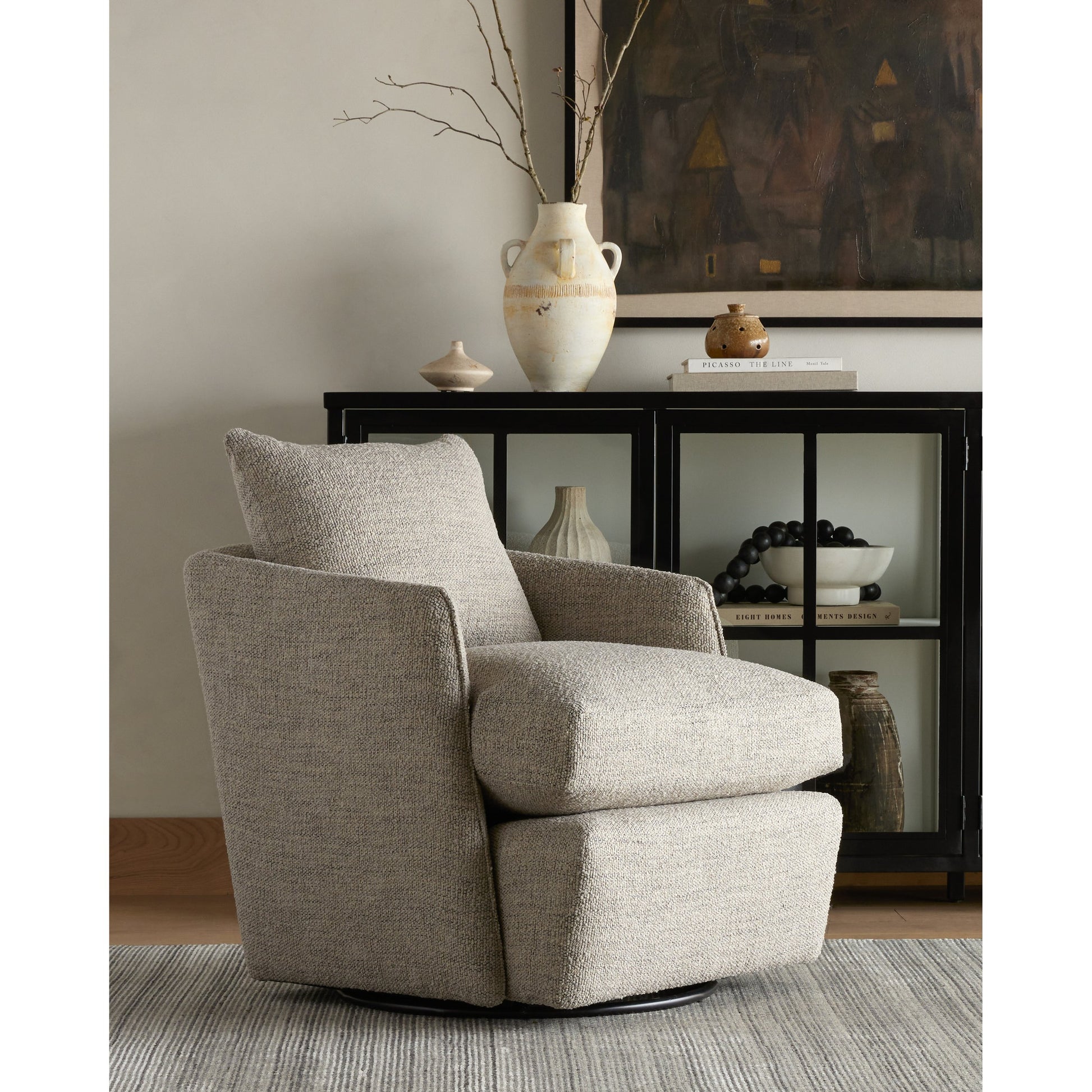 Whittaker Swivel Chair by Four Hands. Made from unique in a modern style.