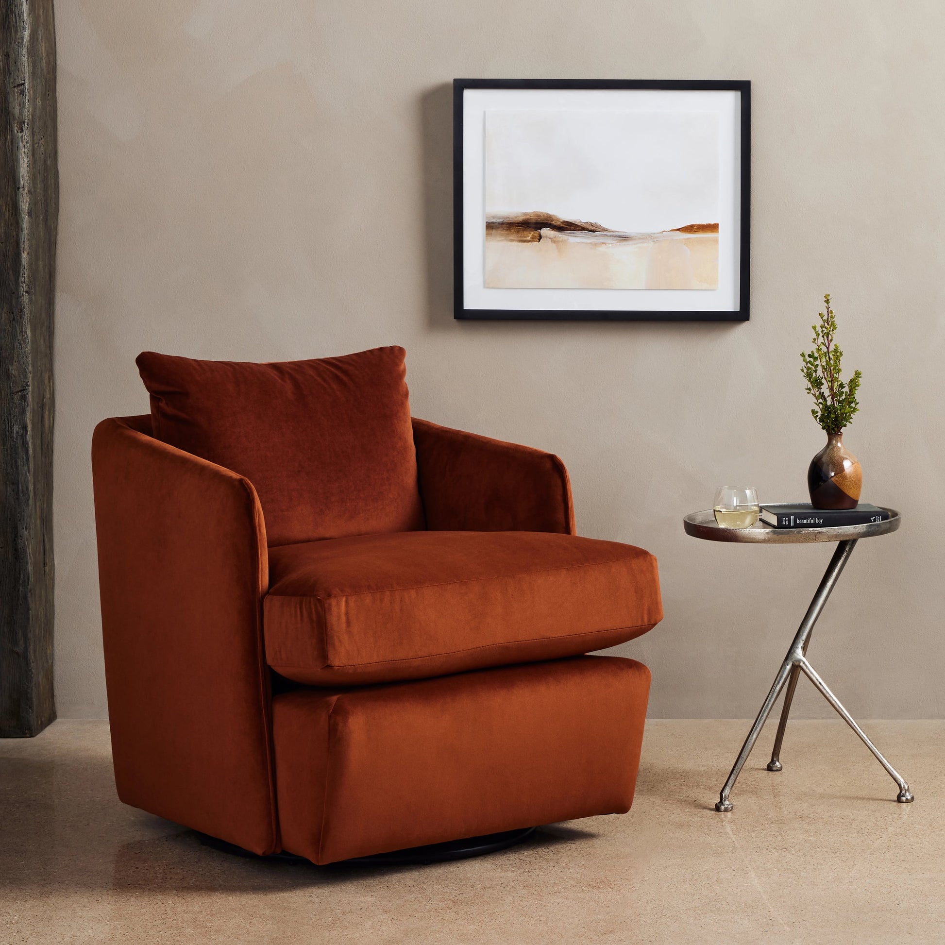 Whittaker Swivel Chair by Four Hands. Made from unique in a modern style.