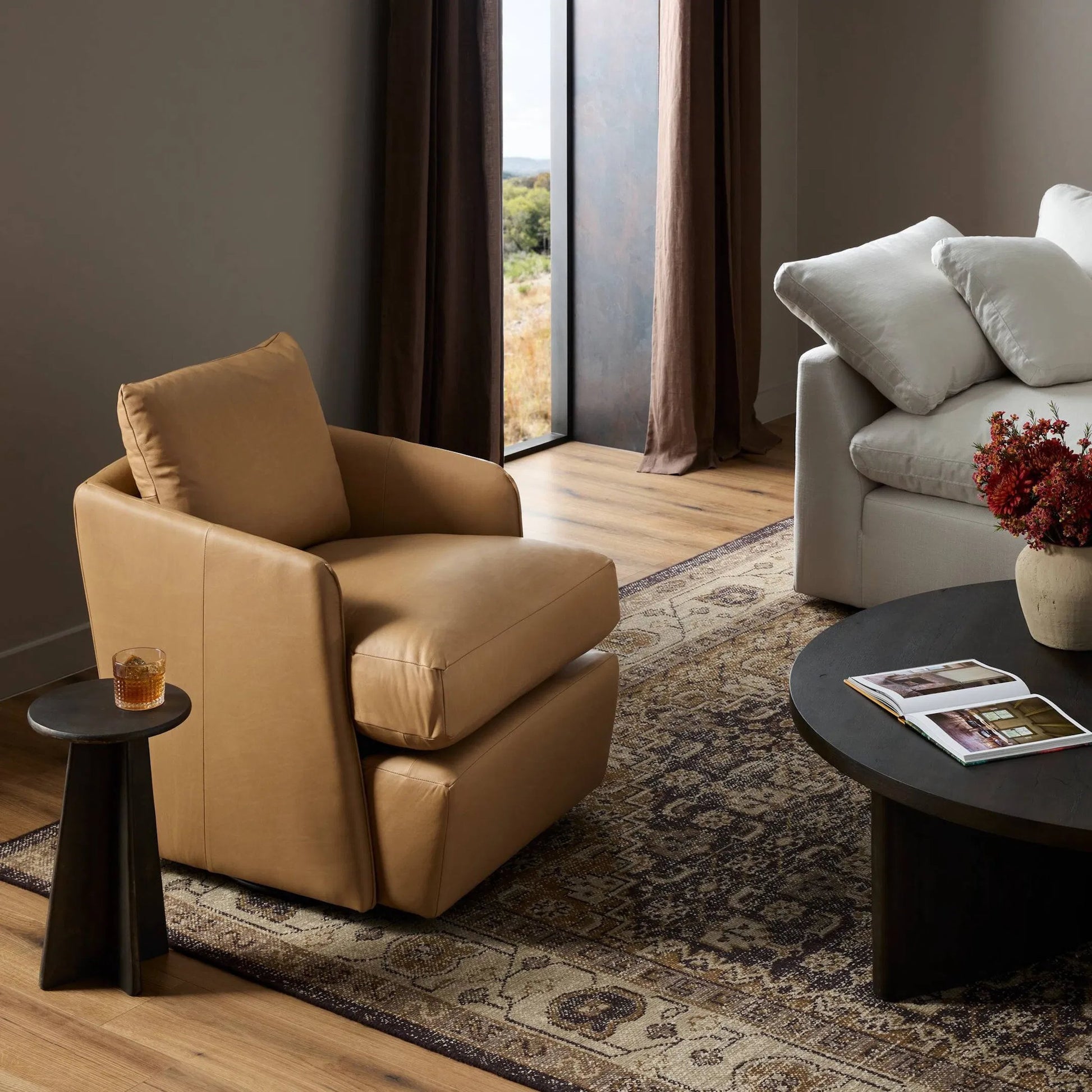 Whittaker Swivel Chair by Four Hands. Made from unique in a modern style.