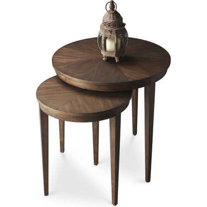 Nest of Tables by Butler Specialty Company in dark brown and cocoa. Made from acacia wood solids, acacia veneers in a modern style.
