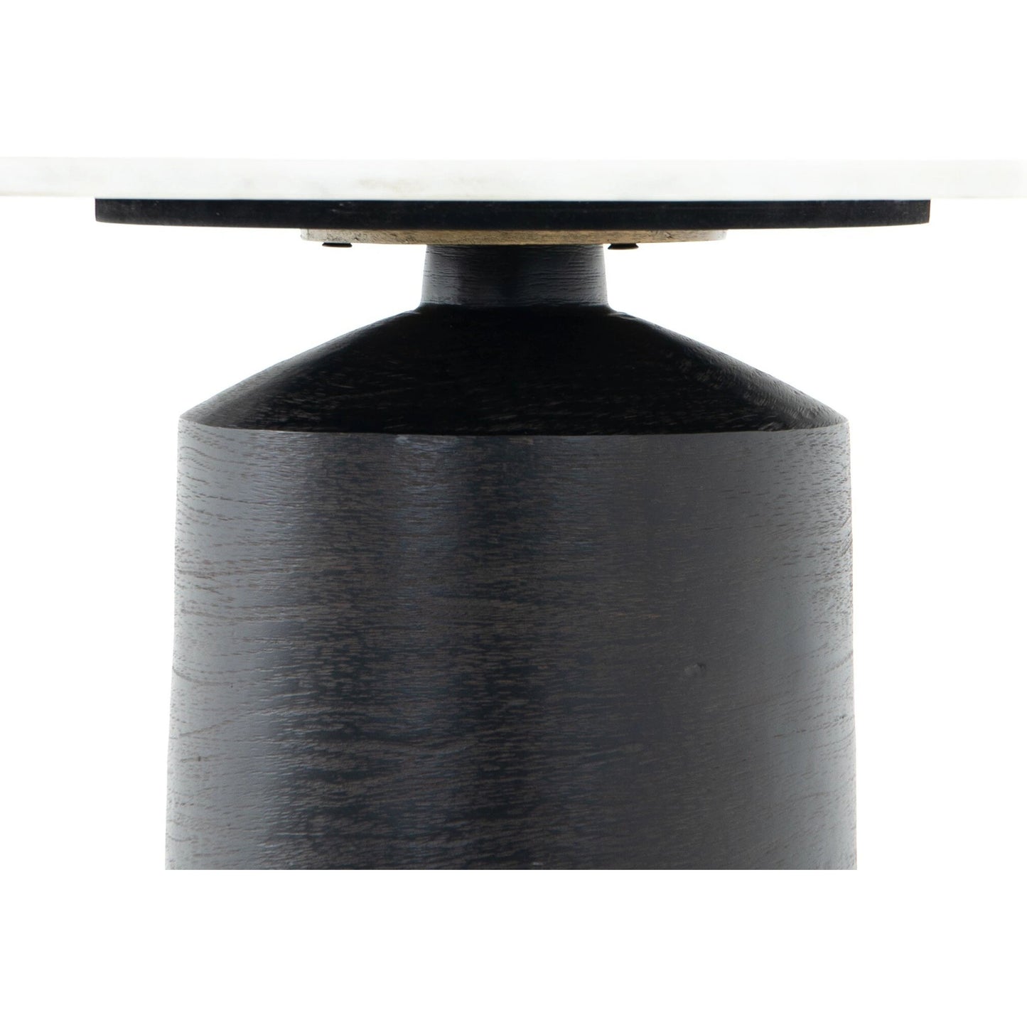 019 SI-1715043 | Closeup | Delune Nightstand by Four Hands in brushed brass, polished white marble. Made from aluminum, solid marble in a eclectic & global style.