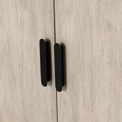 Arlo Sideboard by Four Hands in ash grey, black arlo and ash grey. Made from solid mahogany in a modern style.