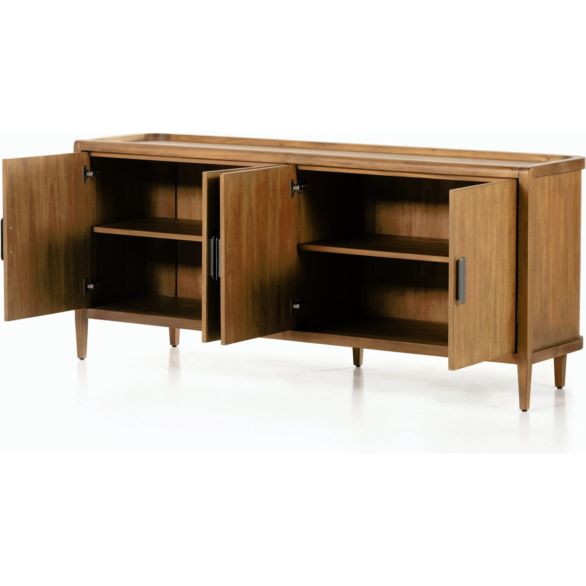 Arlo Sideboard by Four Hands in ash grey, black arlo and ash grey. Made from solid mahogany in a modern style.