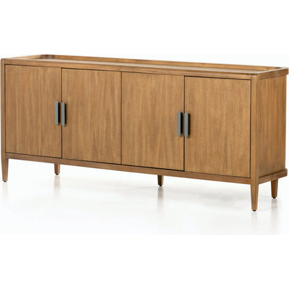 Arlo Sideboard by Four Hands in ash grey, black arlo and ash grey. Made from solid mahogany in a modern style.