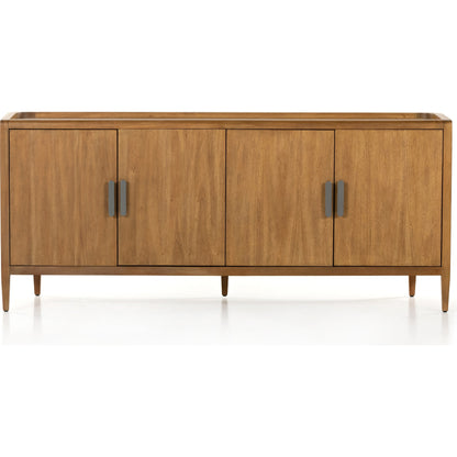 Arlo Sideboard by Four Hands in ash grey, black arlo and ash grey. Made from solid mahogany in a modern style.
