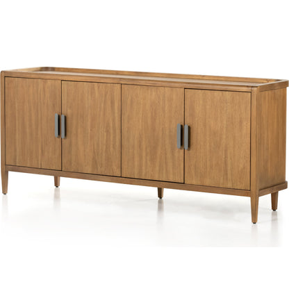 Arlo Sideboard by Four Hands in ash grey, black arlo and ash grey. Made from solid mahogany in a modern style.