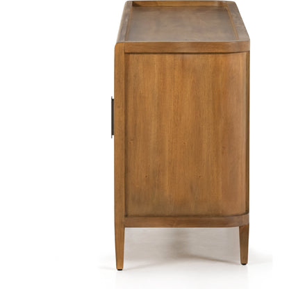 Arlo Sideboard by Four Hands in ash grey, black arlo and ash grey. Made from solid mahogany in a modern style.