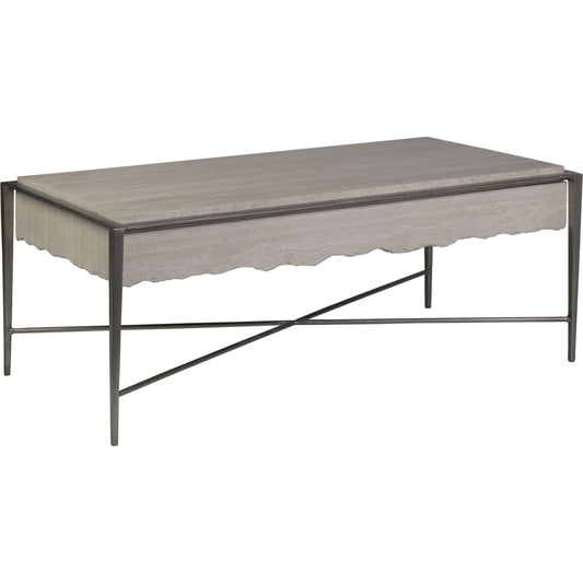 Everest Rectangular Cocktail Table by Artistica Home in silver leaf. Made from unique in a transitional style.