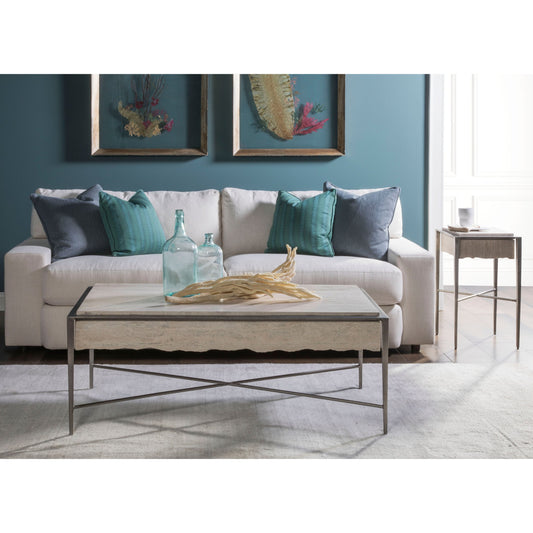Everest Rectangular Cocktail Table by Artistica Home in silver leaf. Made from unique in a transitional style.
