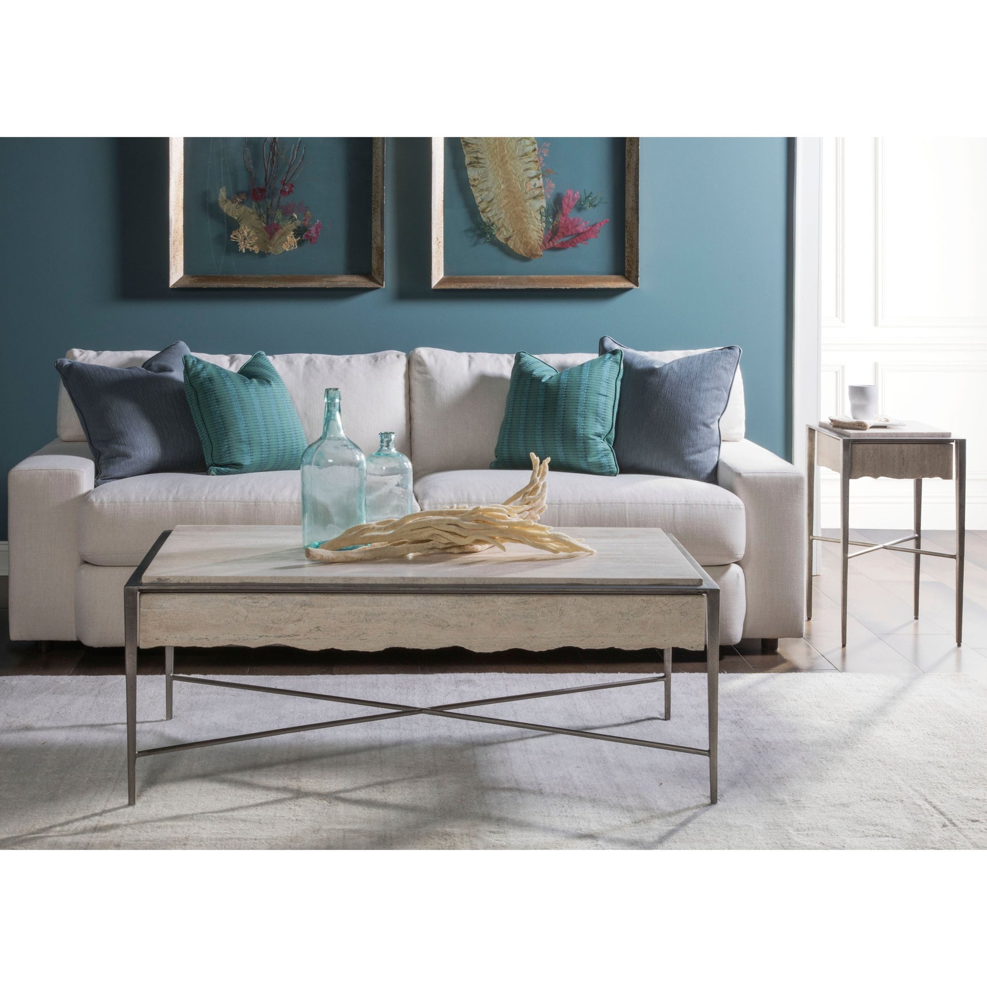 Everest Table by Artistica Home in silver leaf. Made from unique in a transitional style.