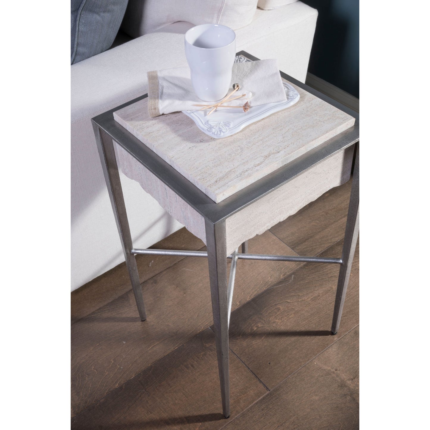 005 SI-1770543 | Lifestyle | Everest Table by Artistica Home in silver leaf. Made from unique in a transitional style.