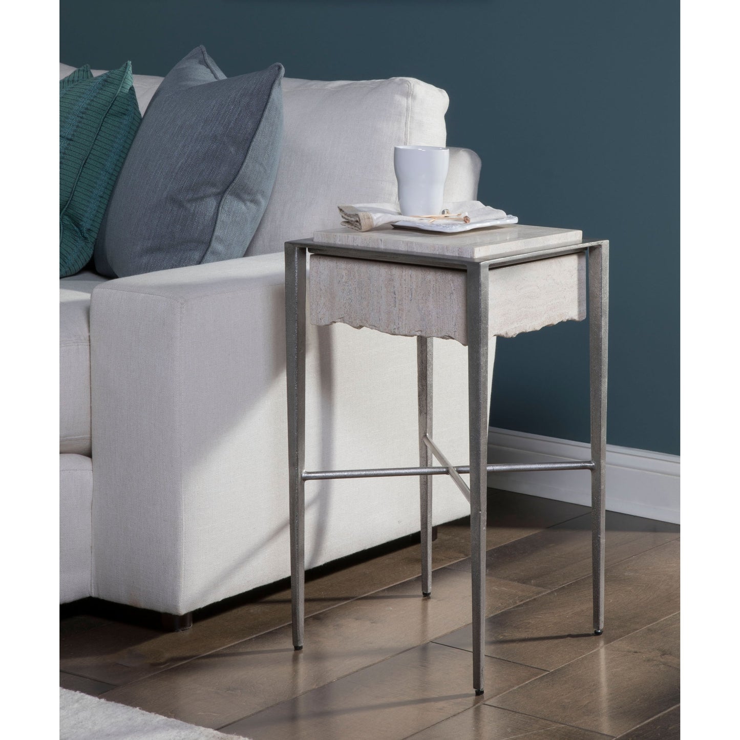 003 SI-1770543 | Lifestyle | Everest Table by Artistica Home in silver leaf. Made from unique in a transitional style.