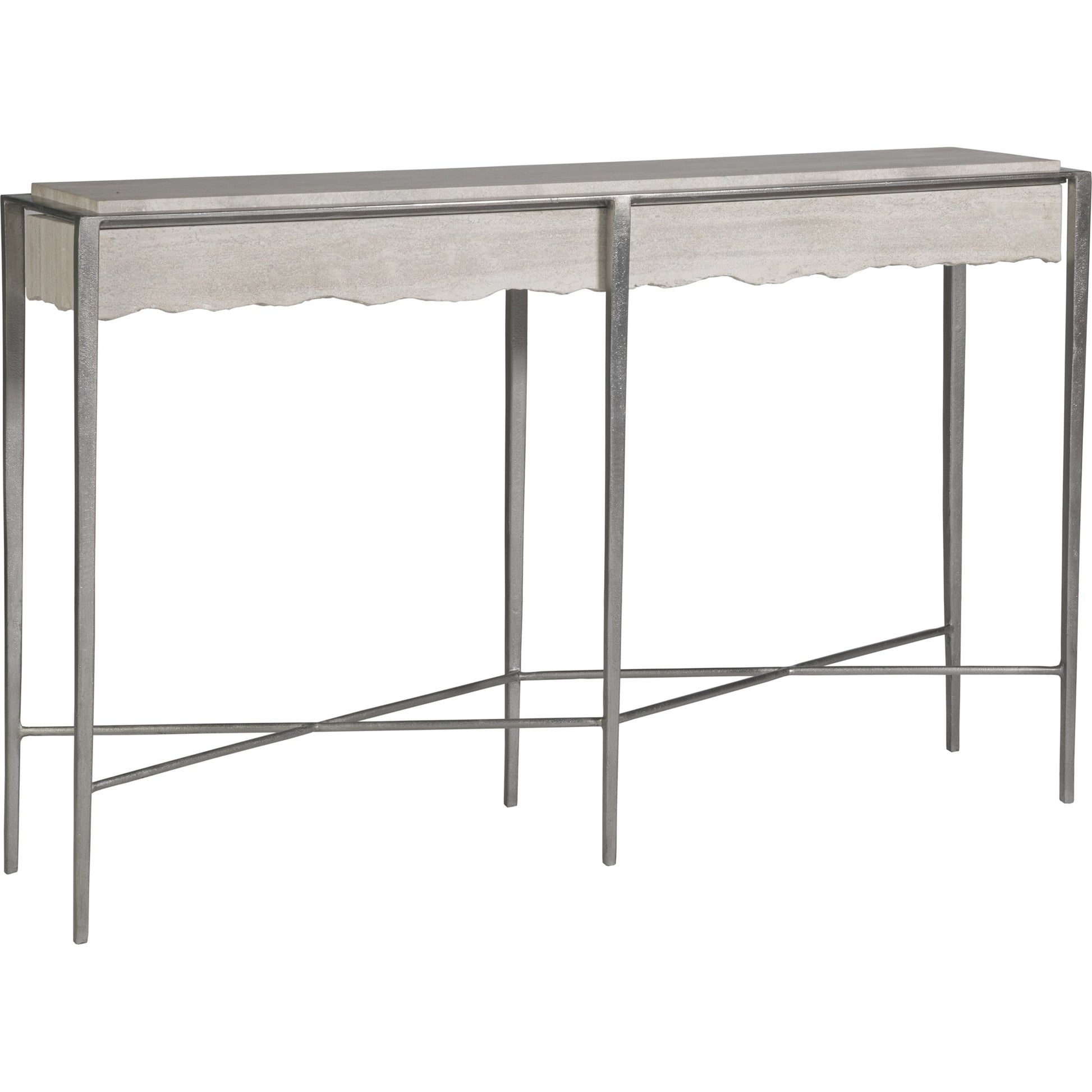Everest Console by Artistica Home in silver leaf. Made from unique in a transitional style.