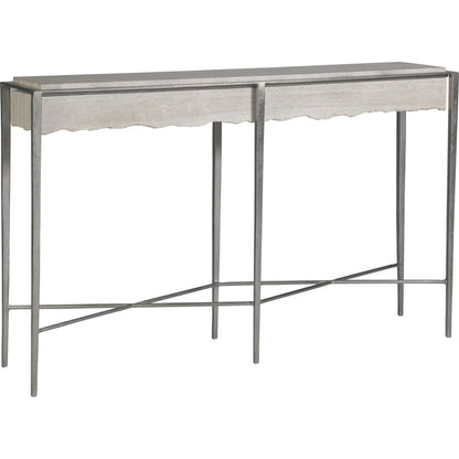 Everest Console by Artistica Home in silver leaf. Made from unique in a transitional style.